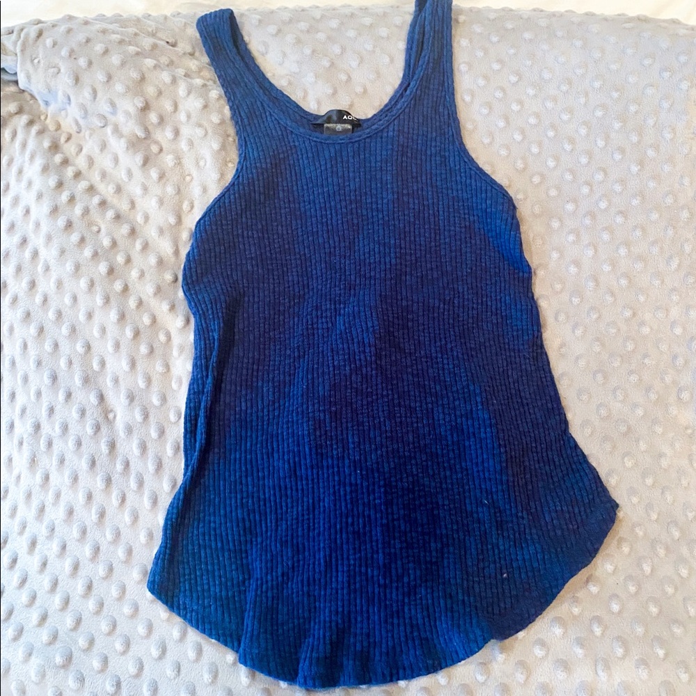 Aqua deep blue sweater tank top